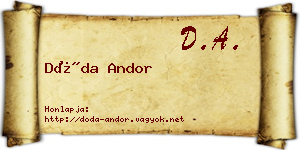 Dóda Andor névjegykártya