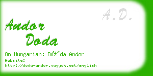 andor doda business card